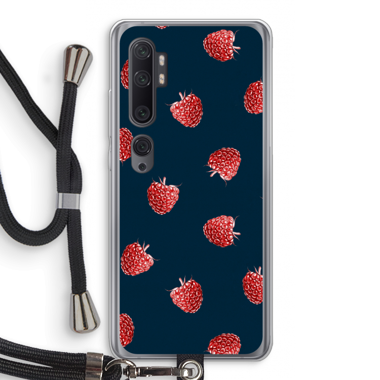 Framboosjes: Xiaomi Mi Note 10 Pro Transparant Hoesje met koord