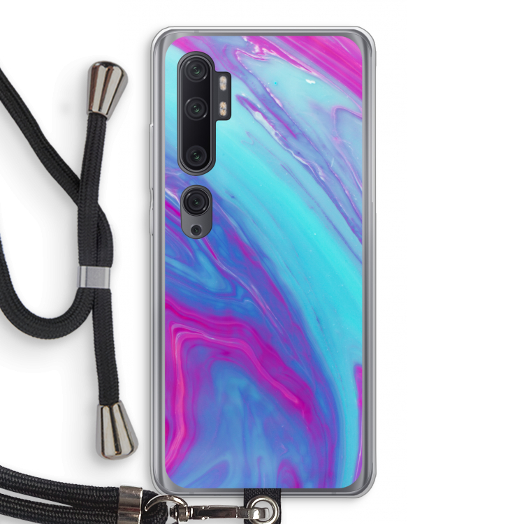 Zweverige regenboog: Xiaomi Mi Note 10 Pro Transparant Hoesje met koord