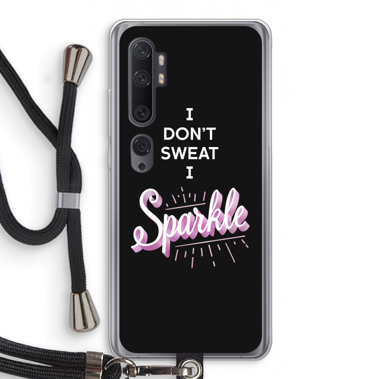 Sparkle quote: Xiaomi Mi Note 10 Pro Transparant Hoesje met koord