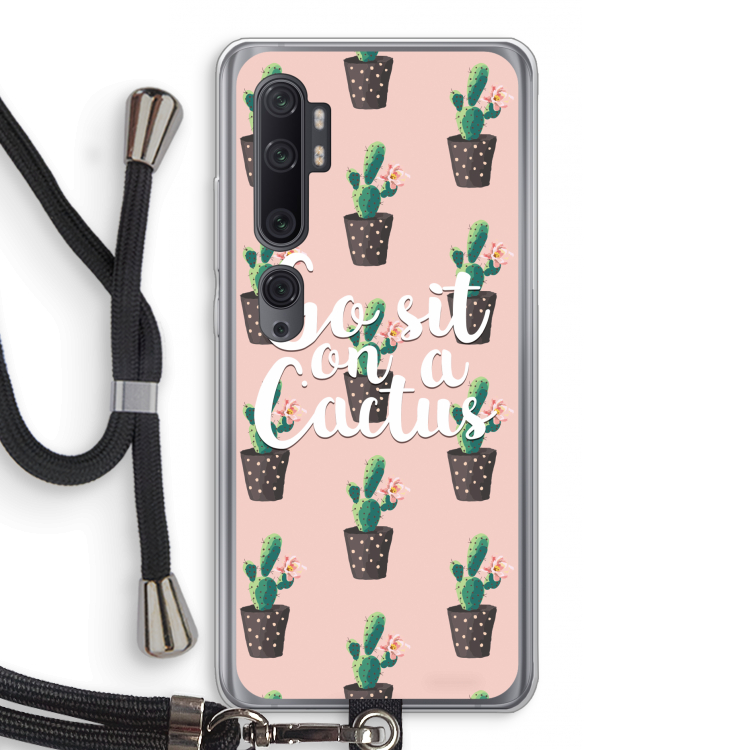 Cactus quote: Xiaomi Mi Note 10 Pro Transparant Hoesje met koord