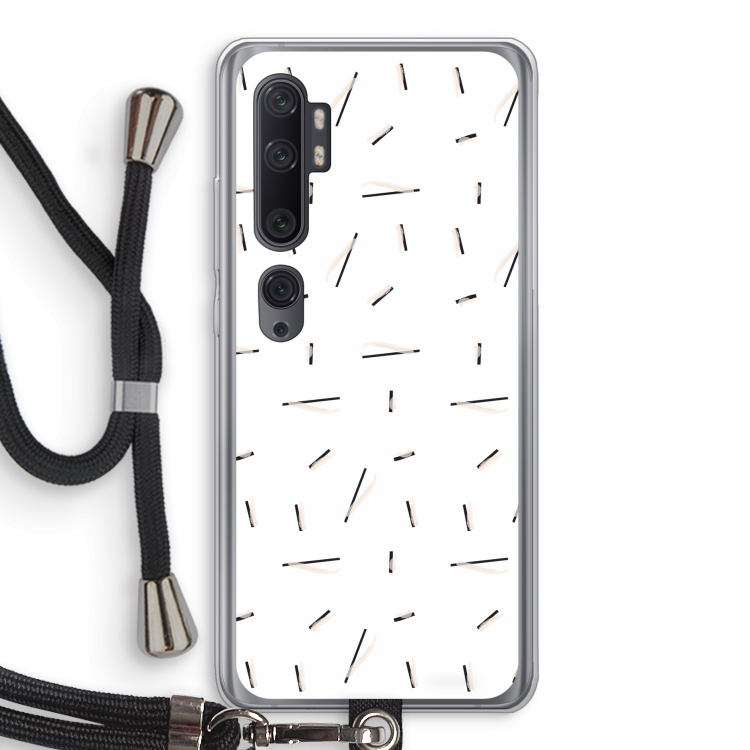 Hipster stripes: Xiaomi Mi Note 10 Pro Transparant Hoesje met koord