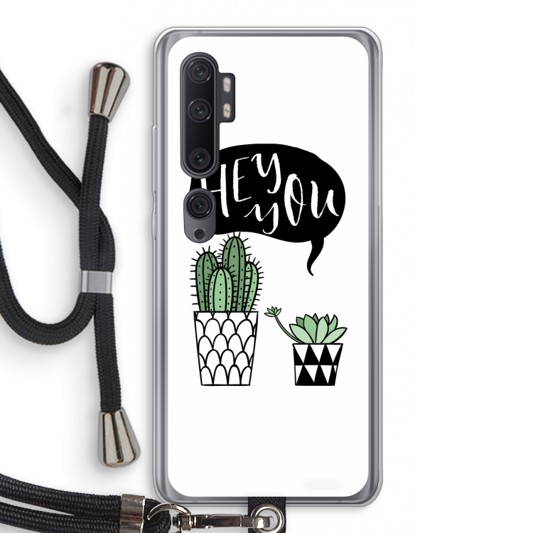 Hey you cactus: Xiaomi Mi Note 10 Pro Transparant Hoesje met koord