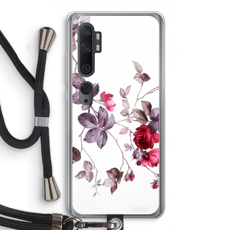 Mooie bloemen: Xiaomi Mi Note 10 Pro Transparant Hoesje met koord