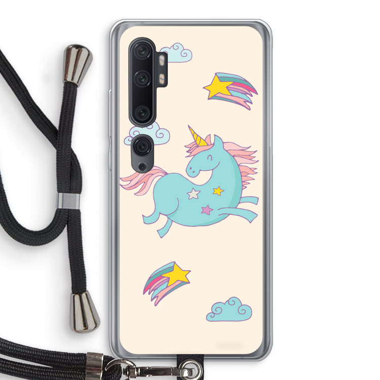 Vliegende eenhoorn: Xiaomi Mi Note 10 Pro Transparant Hoesje met koord