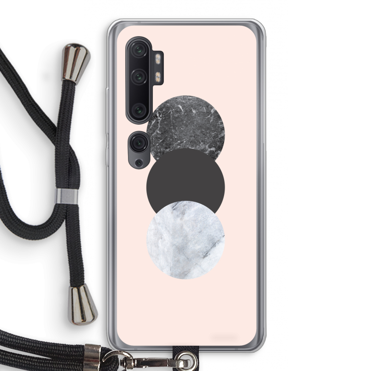 Marmeren cirkels: Xiaomi Mi Note 10 Pro Transparant Hoesje met koord