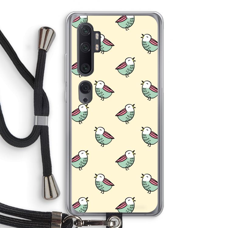 Vogeltjes: Xiaomi Mi Note 10 Pro Transparant Hoesje met koord