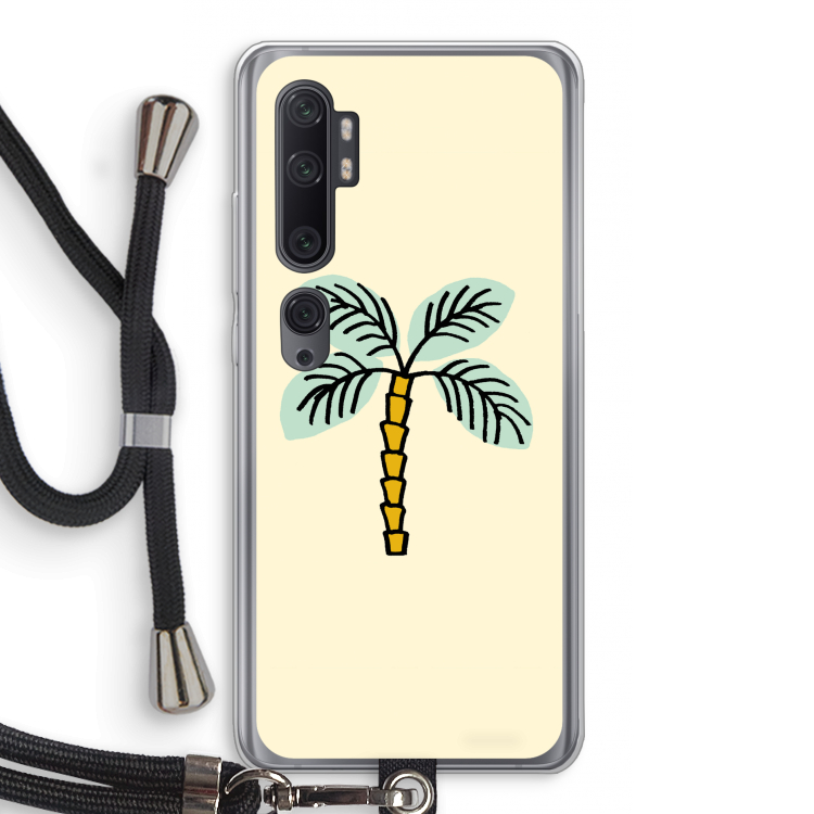 Palmboom: Xiaomi Mi Note 10 Pro Transparant Hoesje met koord