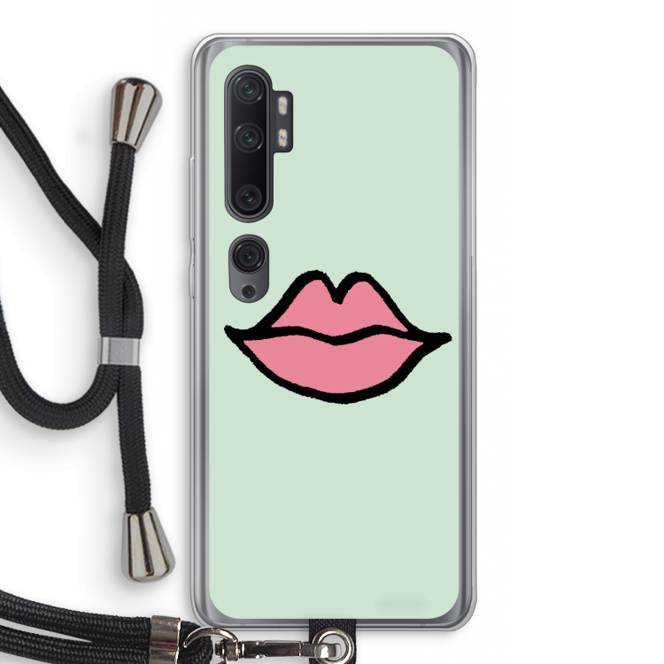 Kusje: Xiaomi Mi Note 10 Pro Transparant Hoesje met koord