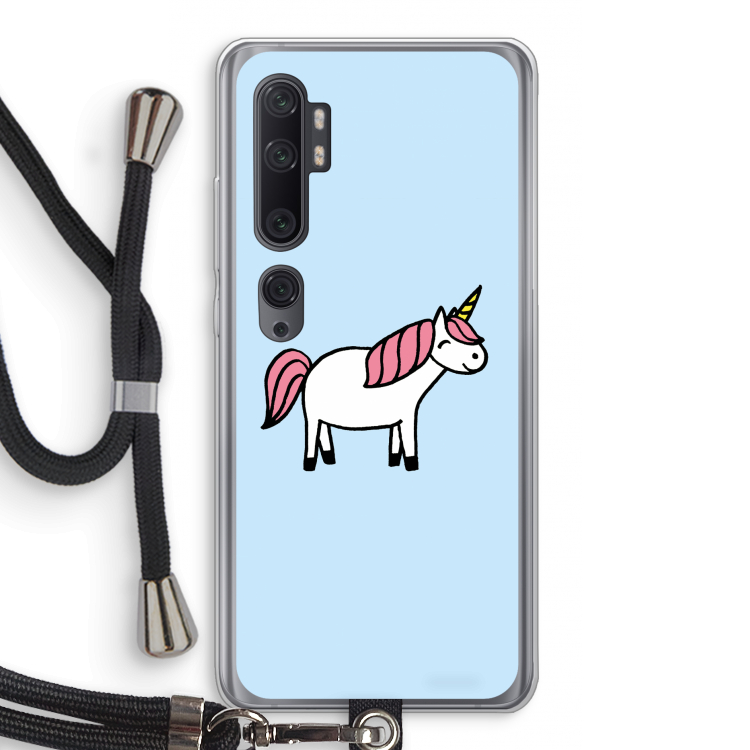 Eenhoorn: Xiaomi Mi Note 10 Pro Transparant Hoesje met koord