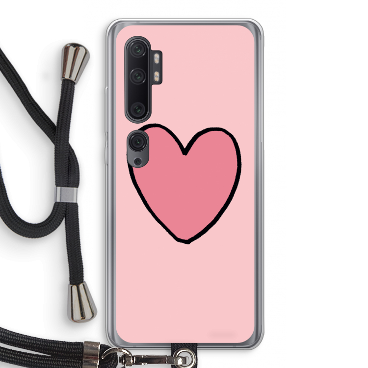 Hartje: Xiaomi Mi Note 10 Pro Transparant Hoesje met koord