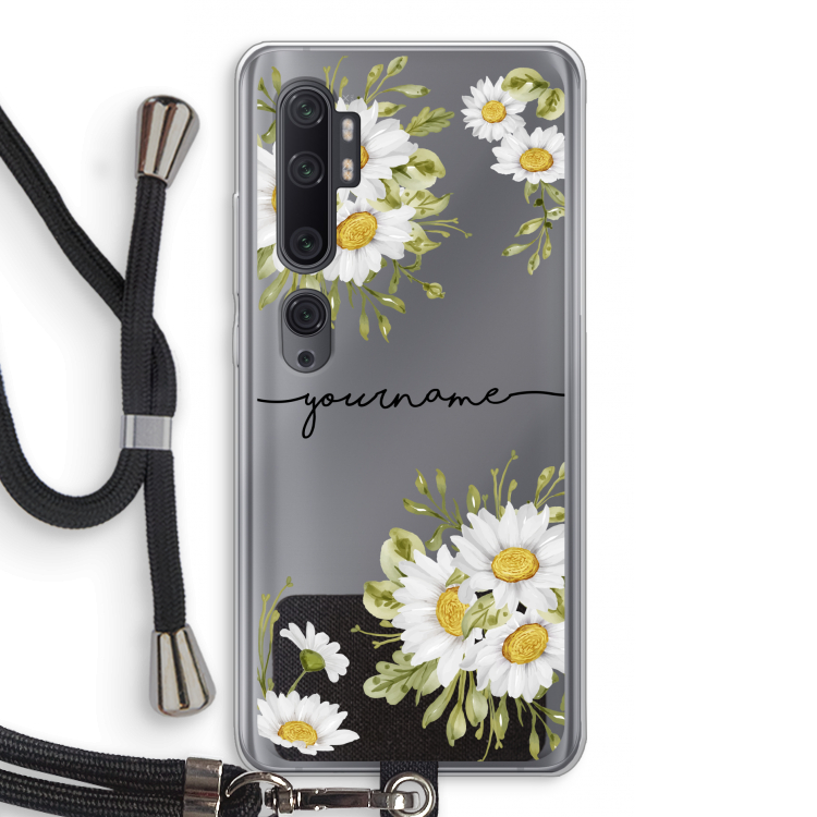 Daisies: Xiaomi Mi Note 10 Pro Transparant Hoesje met koord