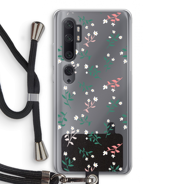 Small white flowers: Xiaomi Mi Note 10 Pro Transparant Hoesje met koord