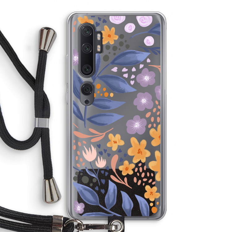 Flowers with blue leaves: Xiaomi Mi Note 10 Pro Transparant Hoesje met koord
