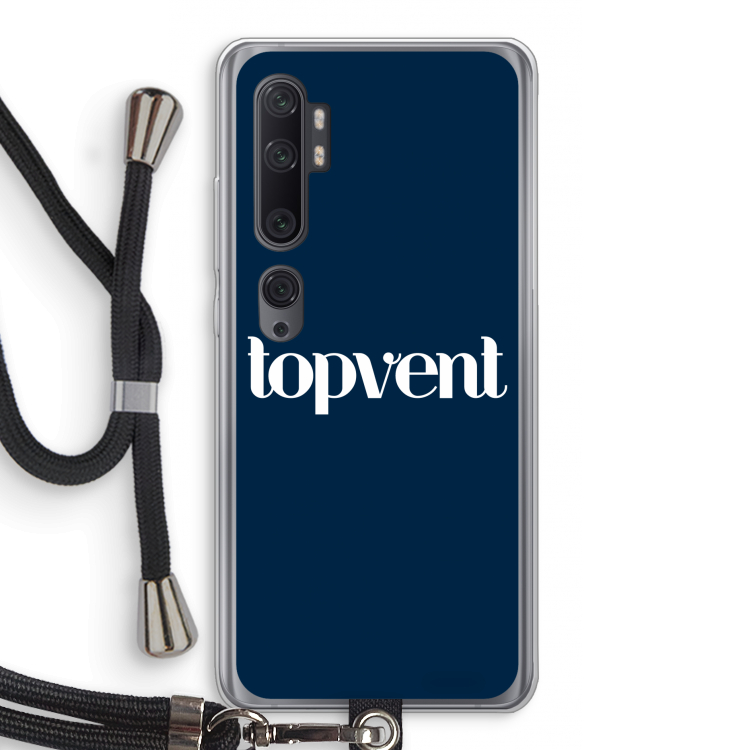 Topvent Navy: Xiaomi Mi Note 10 Pro Transparant Hoesje met koord