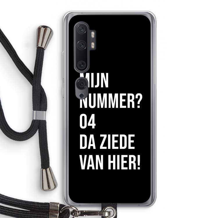 Da ziede van hier - Zwart: Xiaomi Mi Note 10 Pro Transparant Hoesje met koord