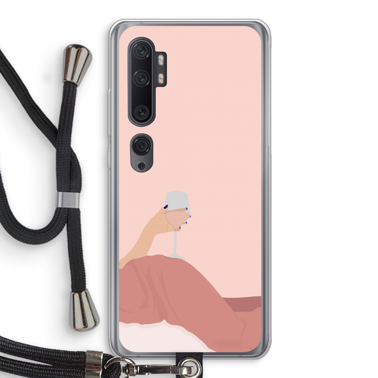 Wine: Xiaomi Mi Note 10 Pro Transparant Hoesje met koord
