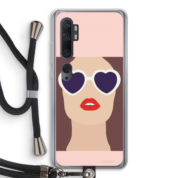 Red lips: Xiaomi Mi Note 10 Pro Transparant Hoesje met koord