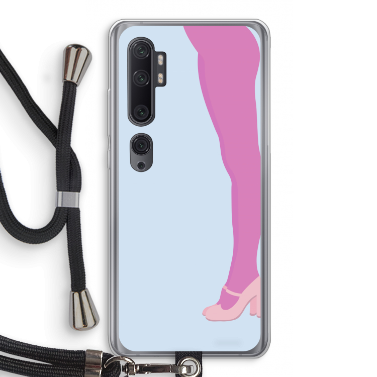 Pink panty: Xiaomi Mi Note 10 Pro Transparant Hoesje met koord