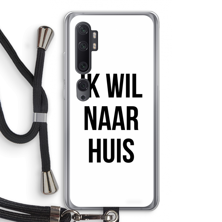 Ik wil naar huis: Xiaomi Mi Note 10 Pro Transparant Hoesje met koord