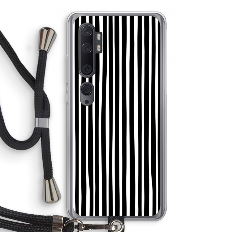 Stripes: Xiaomi Mi Note 10 Pro Transparant Hoesje met koord