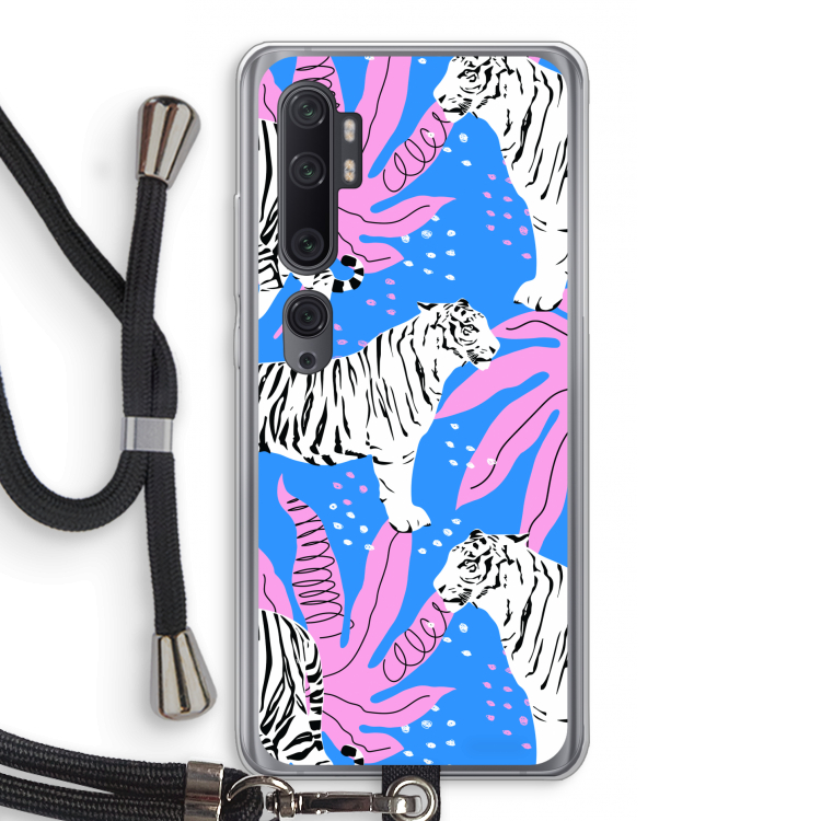 Tijger: Xiaomi Mi Note 10 Pro Transparant Hoesje met koord