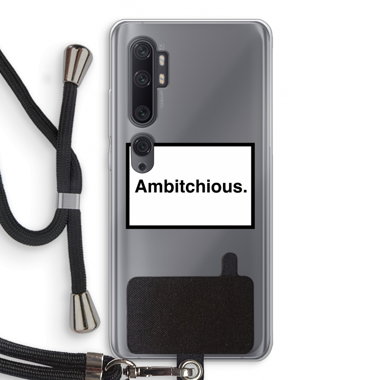 Ambitchious: Xiaomi Mi Note 10 Pro Transparant Hoesje met koord
