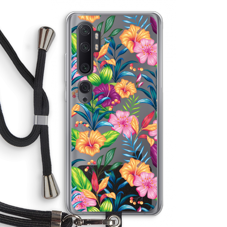 Tropisch 2: Xiaomi Mi Note 10 Pro Transparant Hoesje met koord