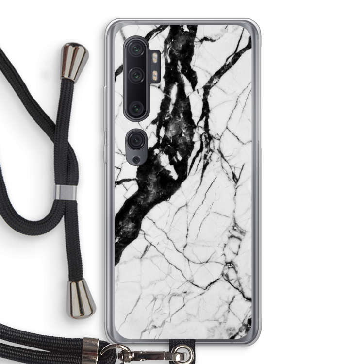 Witte marmer 2: Xiaomi Mi Note 10 Pro Transparant Hoesje met koord