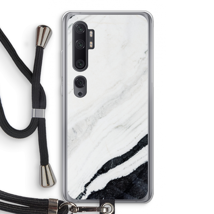 Elegante marmer: Xiaomi Mi Note 10 Pro Transparant Hoesje met koord