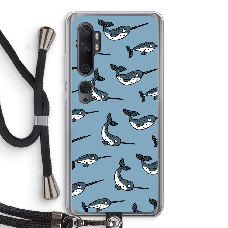 Narwhal: Xiaomi Mi Note 10 Pro Transparant Hoesje met koord