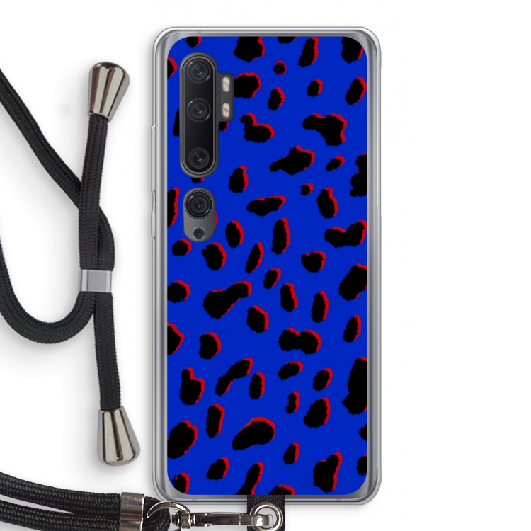 Blue Leopard: Xiaomi Mi Note 10 Pro Transparant Hoesje met koord