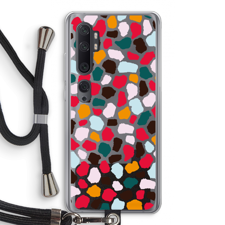 Colored Giraffe: Xiaomi Mi Note 10 Pro Transparant Hoesje met koord