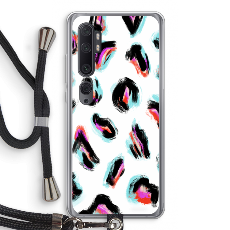 Cheetah color: Xiaomi Mi Note 10 Pro Transparant Hoesje met koord