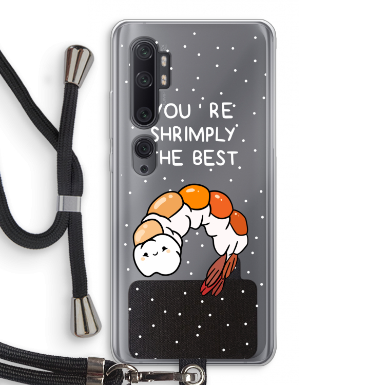 You're Shrimply The Best: Xiaomi Mi Note 10 Pro Transparant Hoesje met koord