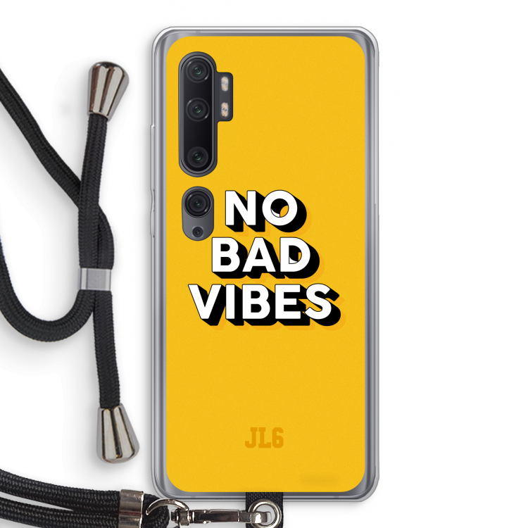 No Bad Vibes: Xiaomi Mi Note 10 Pro Transparant Hoesje met koord