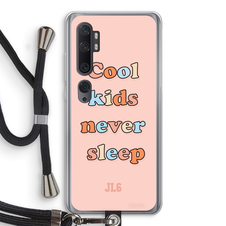 Cool Kids Never Sleep: Xiaomi Mi Note 10 Pro Transparant Hoesje met koord