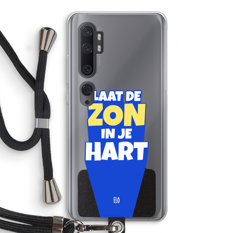 Laat de zon in je hart: Xiaomi Mi Note 10 Pro Transparant Hoesje met koord