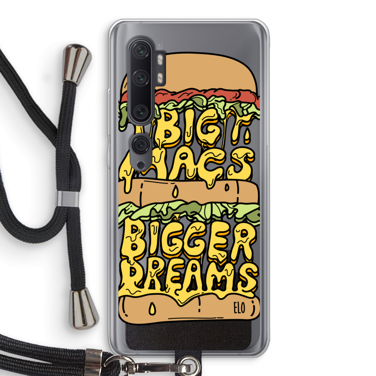 Big Macs Bigger Dreams: Xiaomi Mi Note 10 Pro Transparant Hoesje met koord