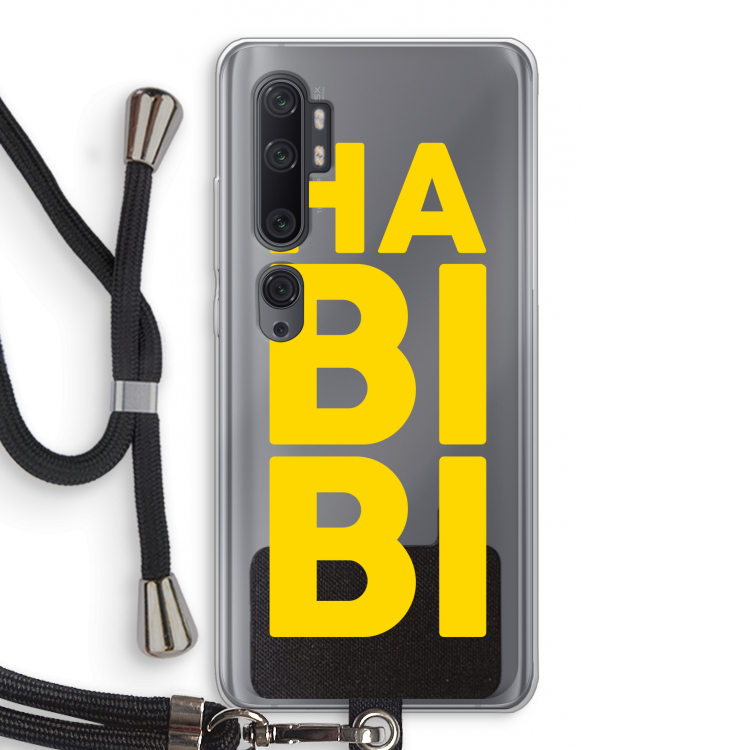 Habibi Blue: Xiaomi Mi Note 10 Pro Transparant Hoesje met koord