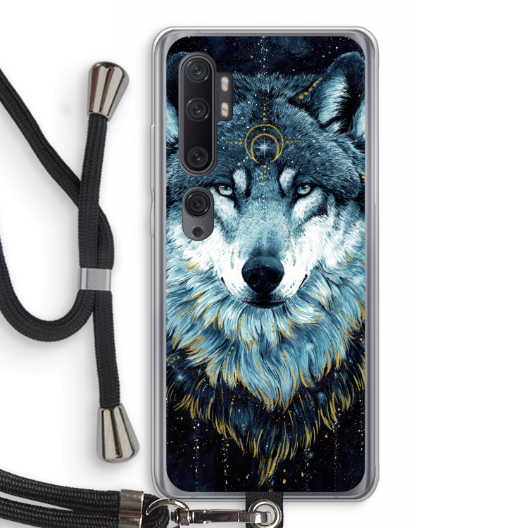Darkness Wolf: Xiaomi Mi Note 10 Pro Transparant Hoesje met koord