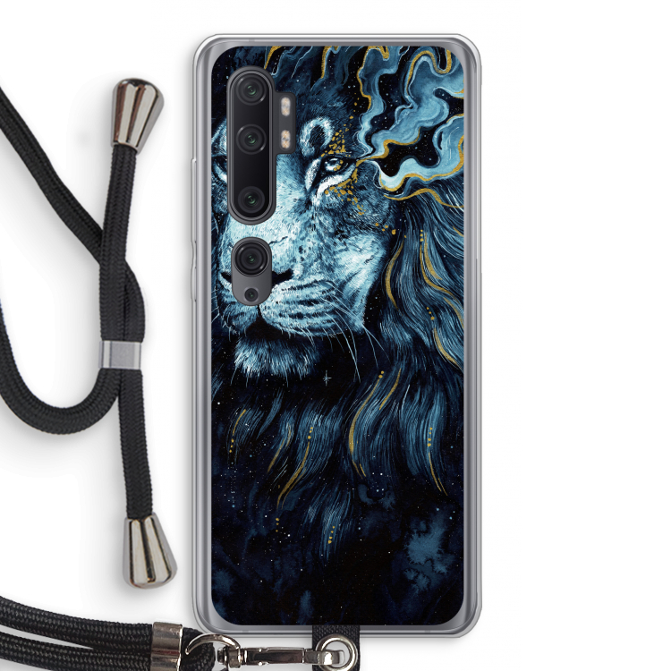 Darkness Lion: Xiaomi Mi Note 10 Pro Transparant Hoesje met koord