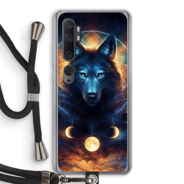 Wolf Dreamcatcher: Xiaomi Mi Note 10 Pro Transparant Hoesje met koord