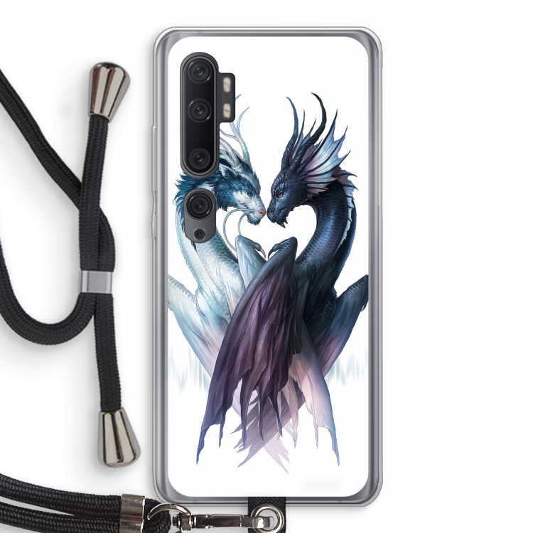 Yin Yang Dragons: Xiaomi Mi Note 10 Pro Transparant Hoesje met koord