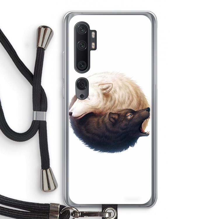 Yin Yang Wolves: Xiaomi Mi Note 10 Pro Transparant Hoesje met koord