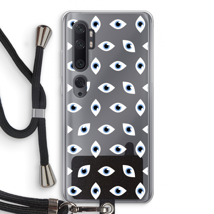 Eyes pattern: Xiaomi Mi Note 10 Pro Transparant Hoesje met koord