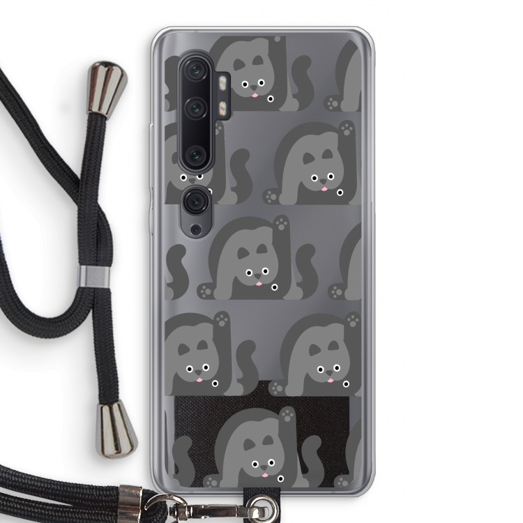 Cats: Xiaomi Mi Note 10 Pro Transparant Hoesje met koord