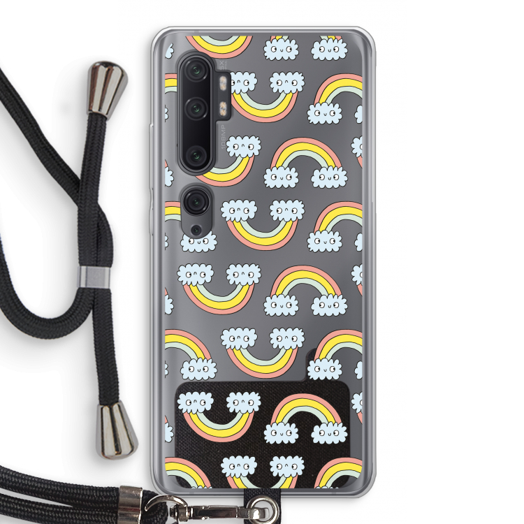Regenboog: Xiaomi Mi Note 10 Pro Transparant Hoesje met koord