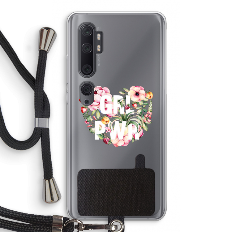 GRL PWR Flower: Xiaomi Mi Note 10 Pro Transparant Hoesje met koord