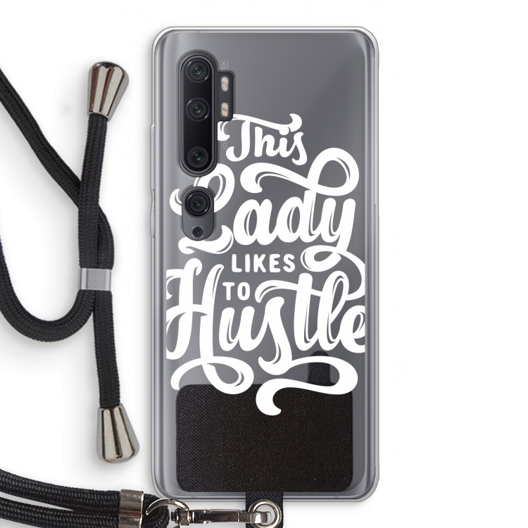 Hustle Lady: Xiaomi Mi Note 10 Pro Transparant Hoesje met koord