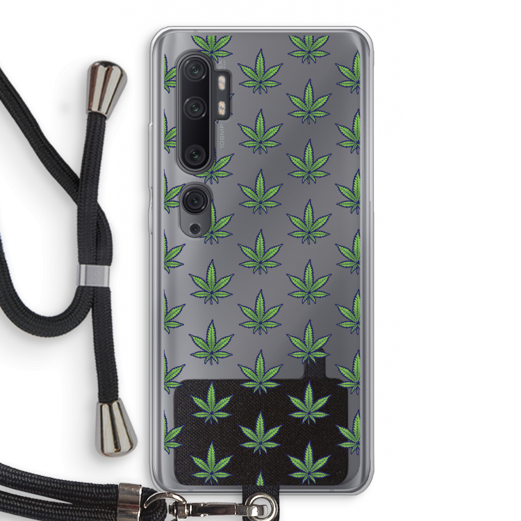 Weed: Xiaomi Mi Note 10 Pro Transparant Hoesje met koord